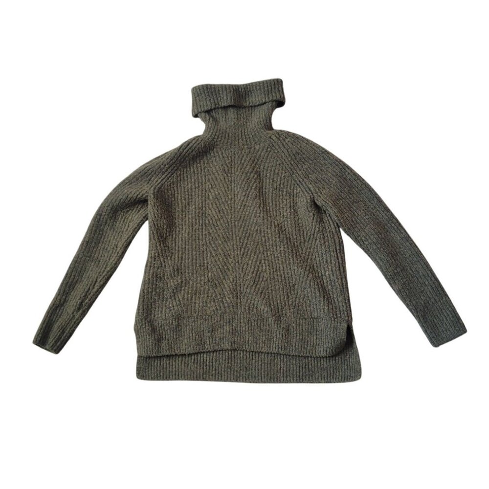 Madewell Womens Mercer Olive Green Turtle Neck Sweater Size XXS Winter Cold